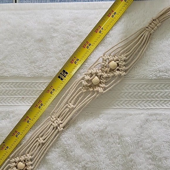 Vintage Boho 70's Macrame Belts. One With Beads And Tie Close, One Has A Buckle - Picture 7 of 16